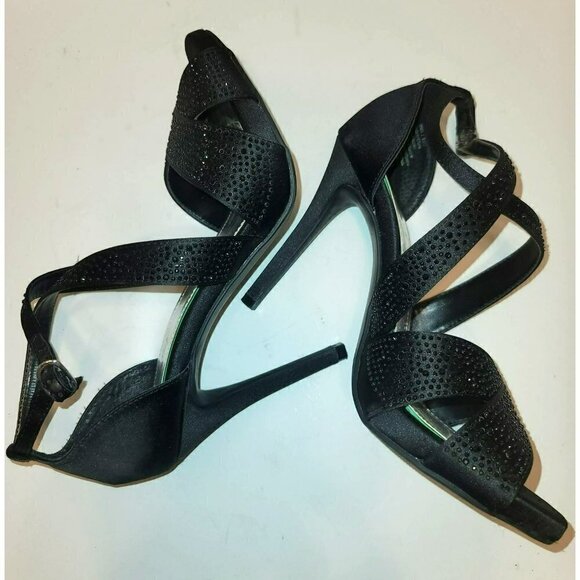 JLo Jennifer Lopez Flora Black Rhinestone Pumps - Size 7 - Picture 9 of 10
